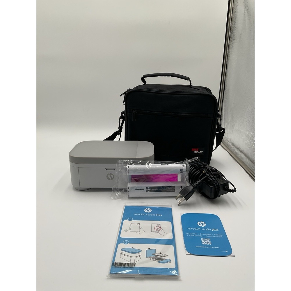 HP Sprocket Studio Plus Wireless Photo Printer White HPISPS4X6 With Carrying Bag